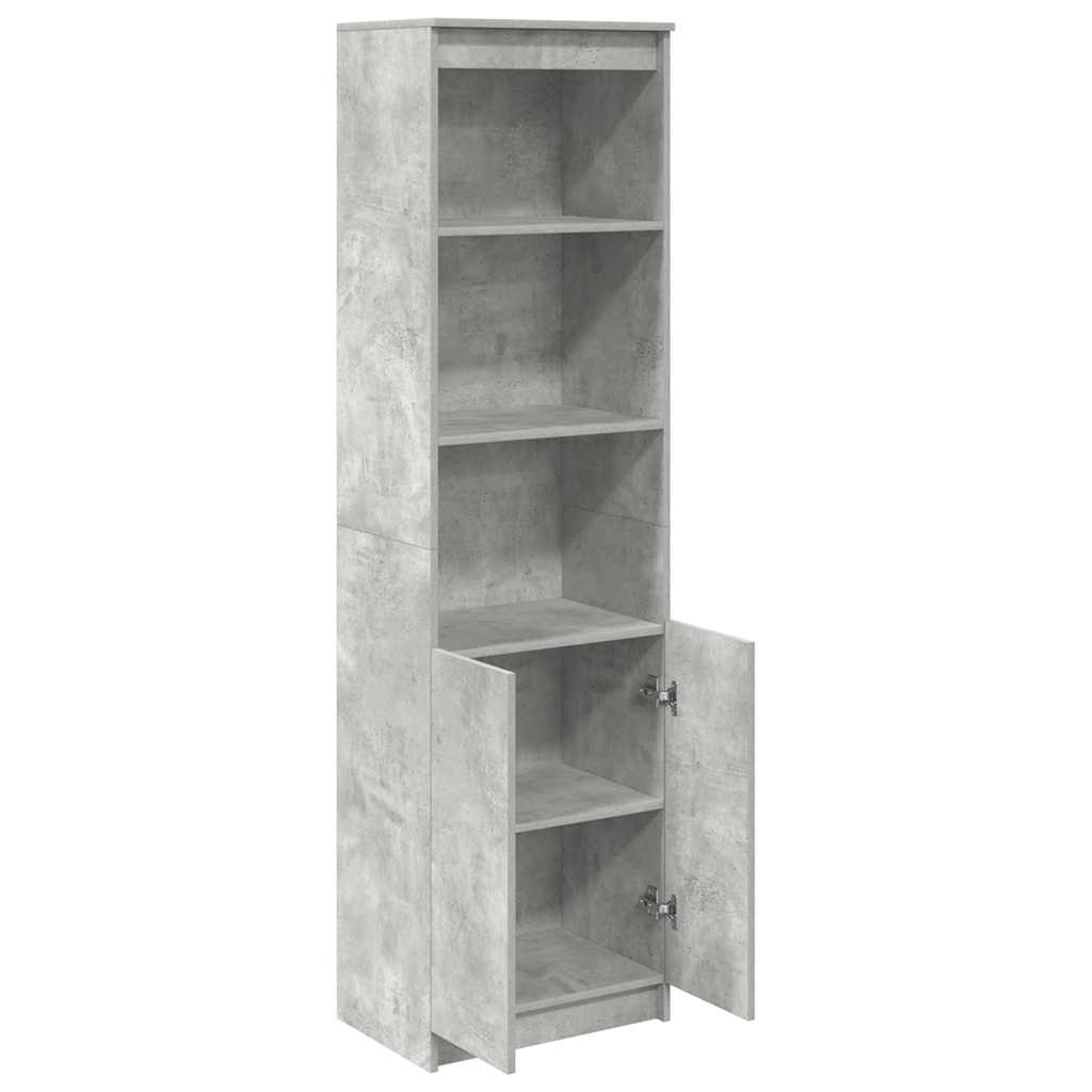 betonszürke szerelt fa magasszekrény 50x35x180 cm