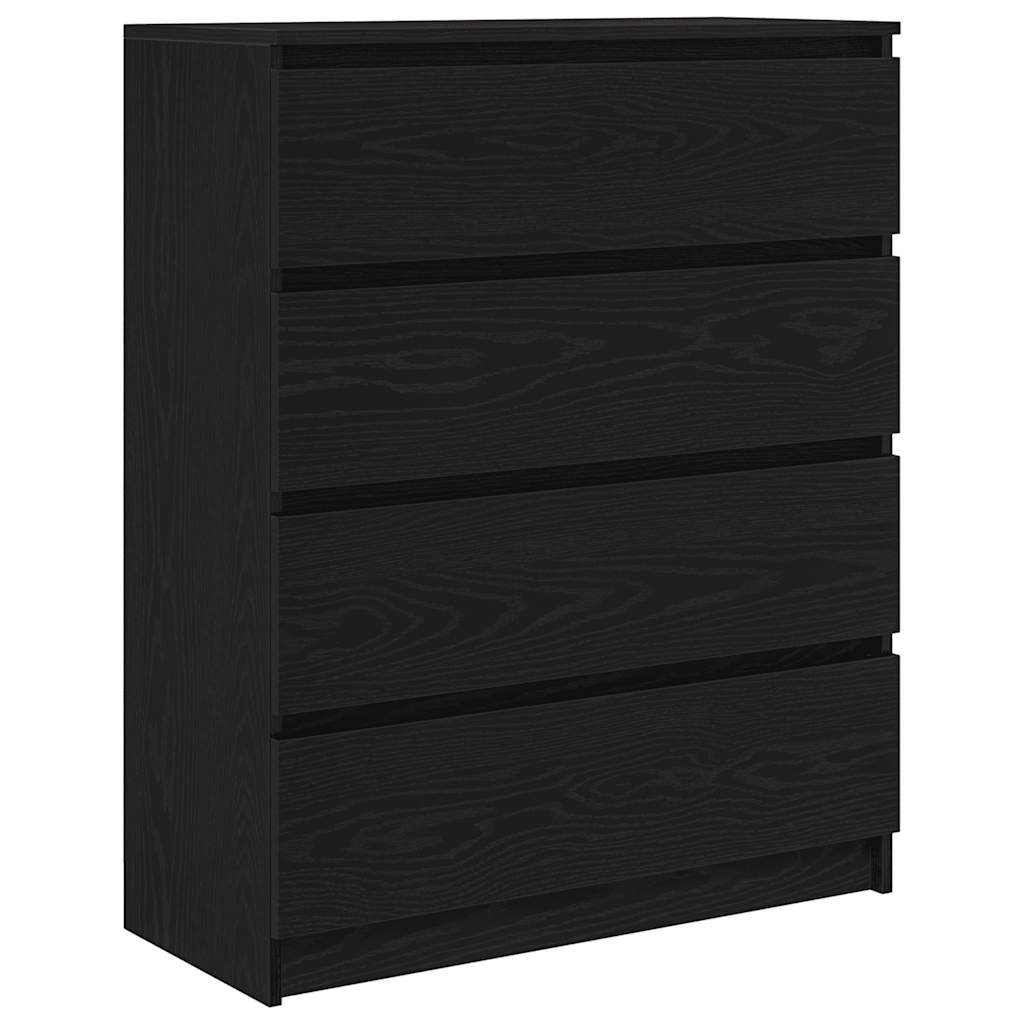 fekete tölgy szerelt fa tálalószekrény 80x35x99 cm