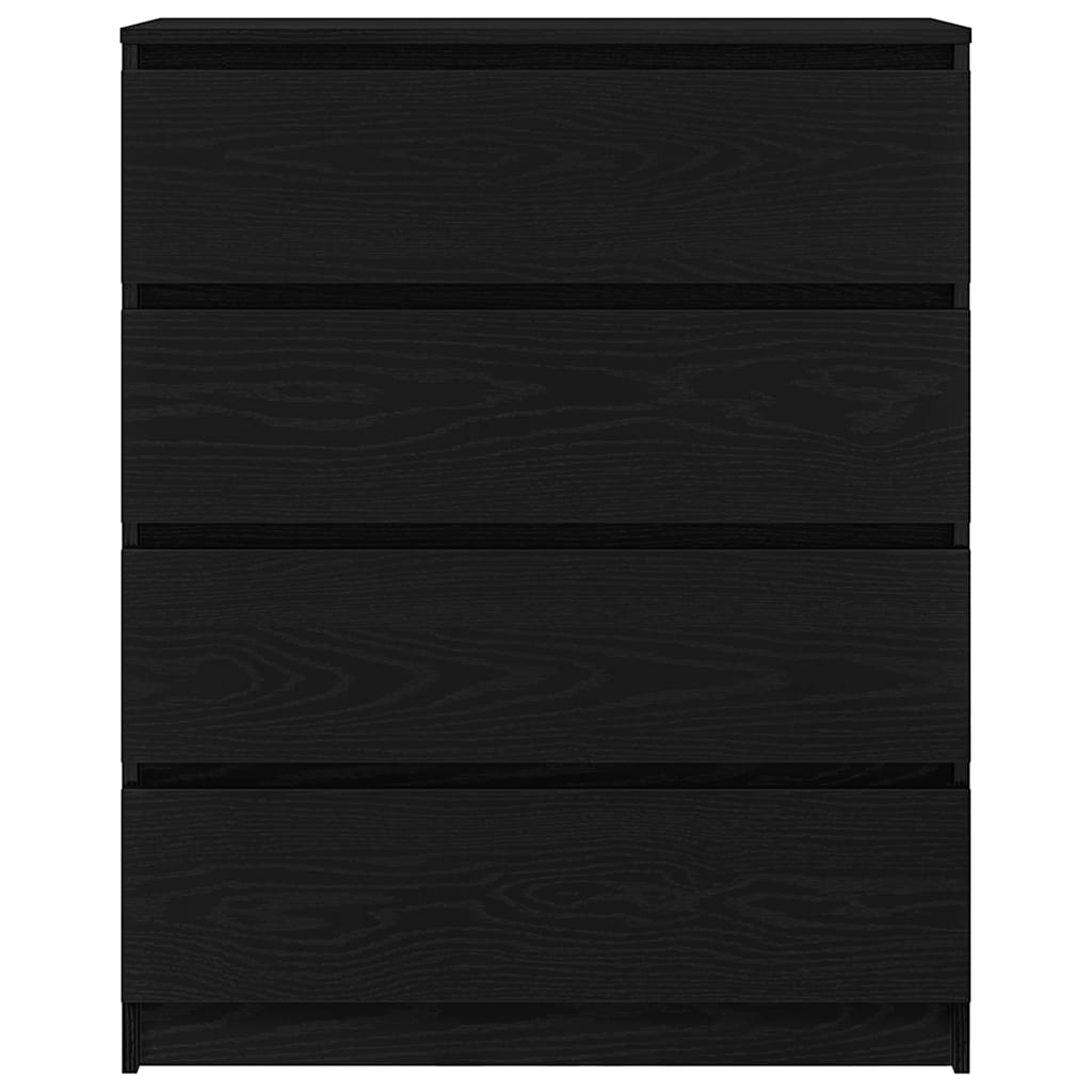 fekete tölgy szerelt fa tálalószekrény 80x35x99 cm