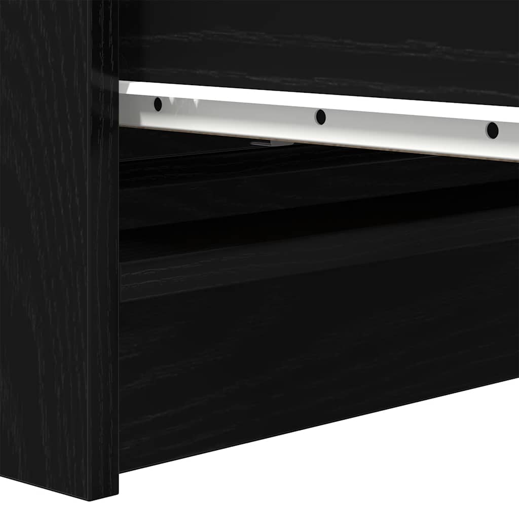 fekete tölgy szerelt fa tálalószekrény 80x35x99 cm