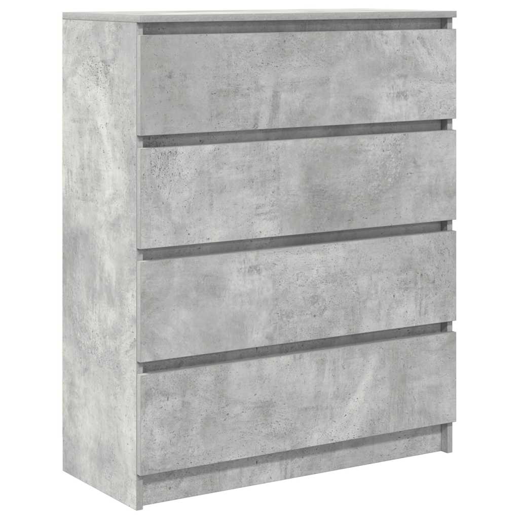 betonszürke szerelt fa tálalószekrény 80x35x99 cm