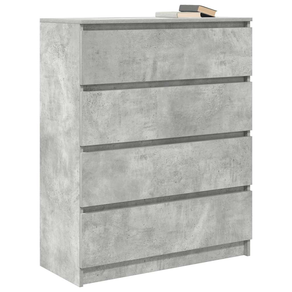 betonszürke szerelt fa tálalószekrény 80x35x99 cm