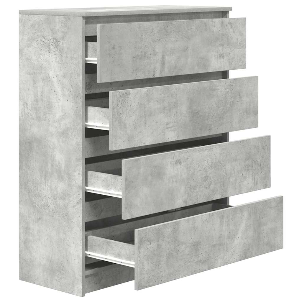 betonszürke szerelt fa tálalószekrény 80x35x99 cm