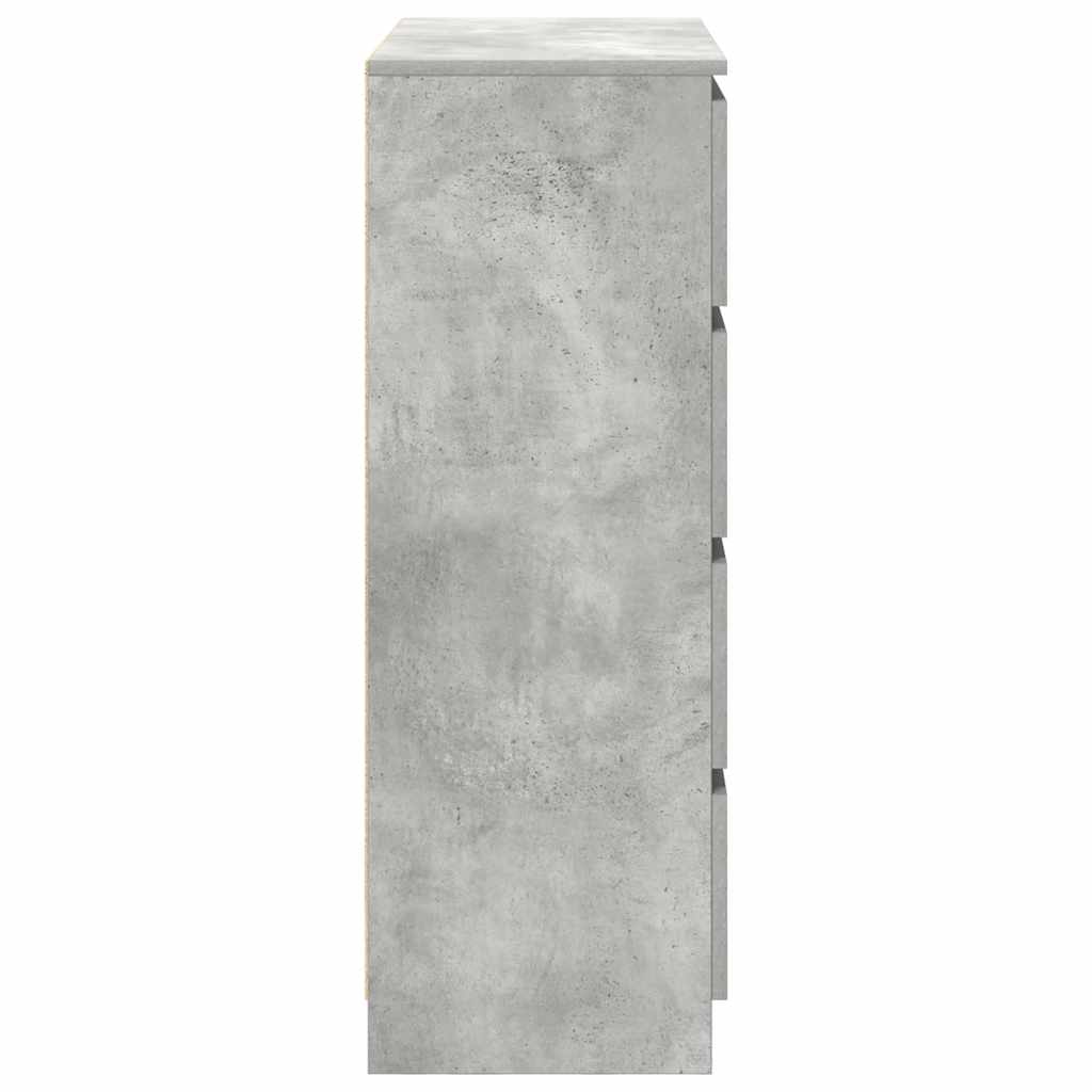 betonszürke szerelt fa tálalószekrény 80x35x99 cm
