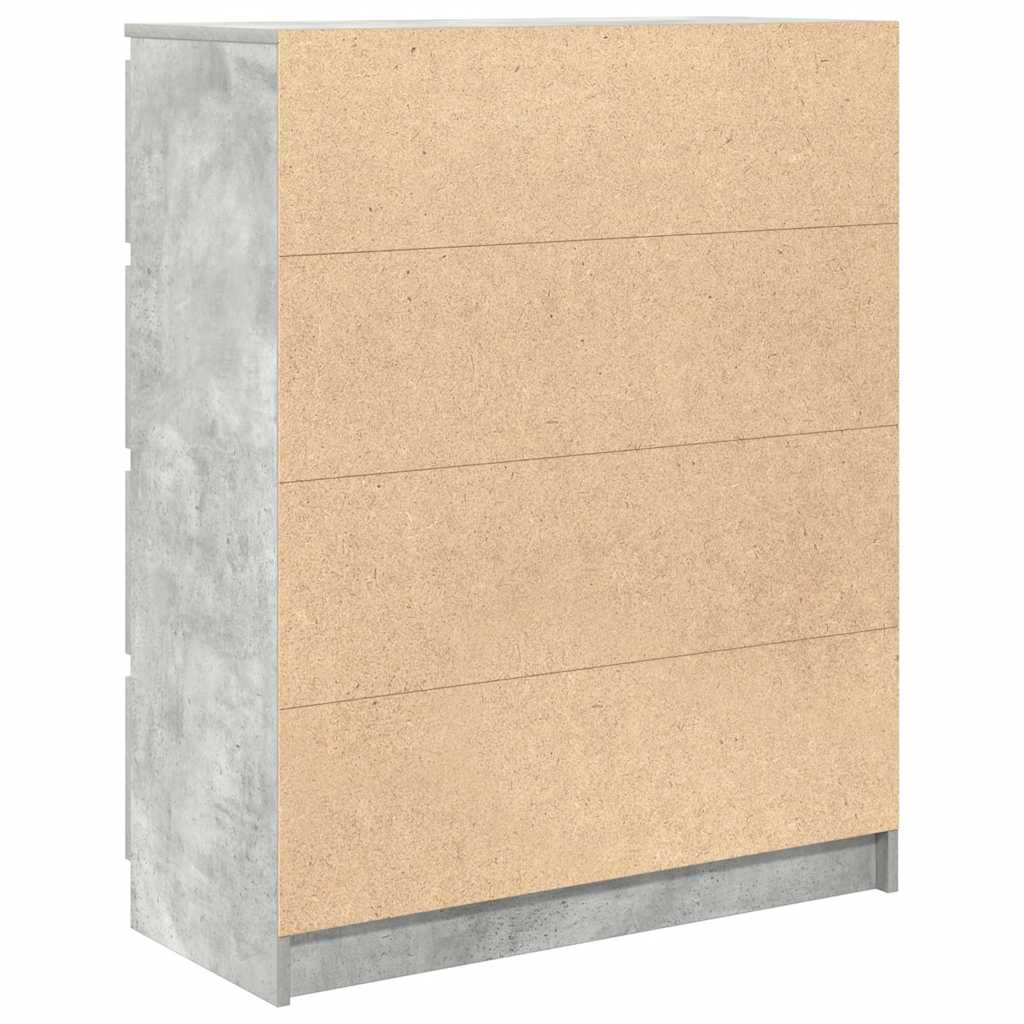 betonszürke szerelt fa tálalószekrény 80x35x99 cm