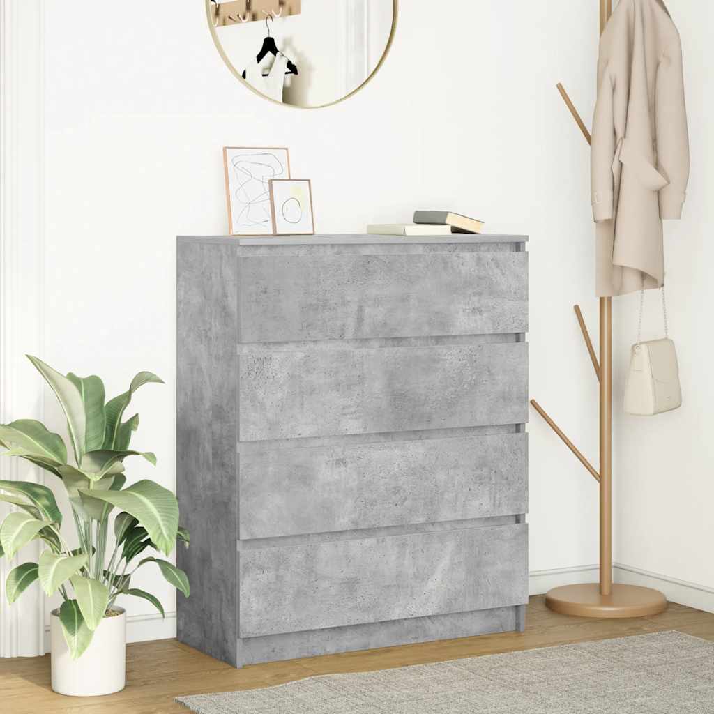 betonszürke szerelt fa tálalószekrény 80x35x99 cm