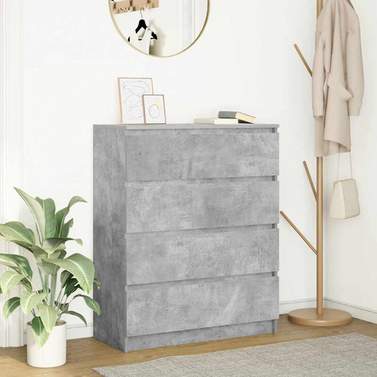 betonszürke szerelt fa tálalószekrény 80x35x99 cm