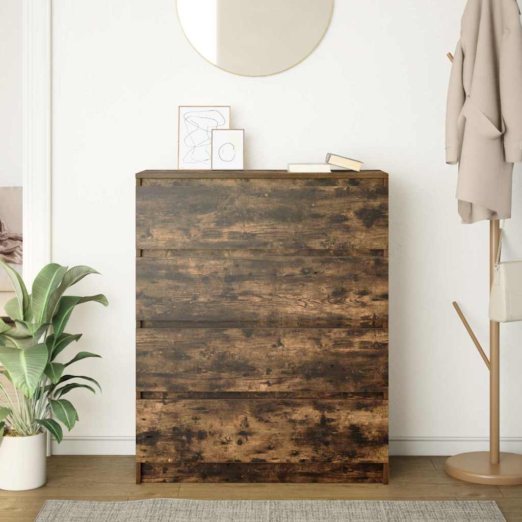 füstös tölgy színű szerelt fa tálalószekrény 80x35x99 cm