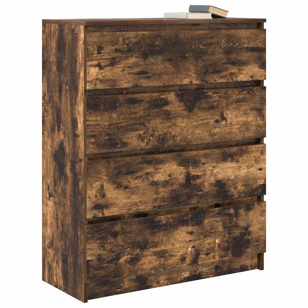 füstös tölgy színű szerelt fa tálalószekrény 80x35x99 cm