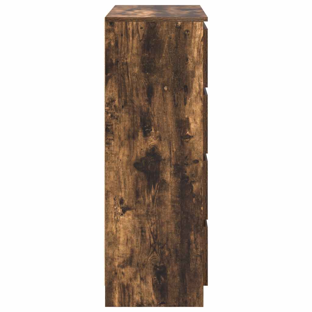 füstös tölgy színű szerelt fa tálalószekrény 80x35x99 cm