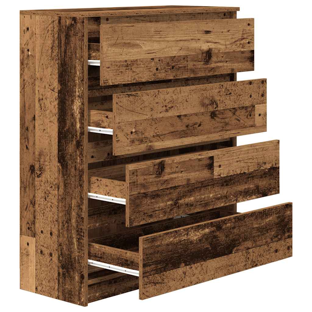antik fa színű szerelt fa tálalószekrény 80x35x99 cm