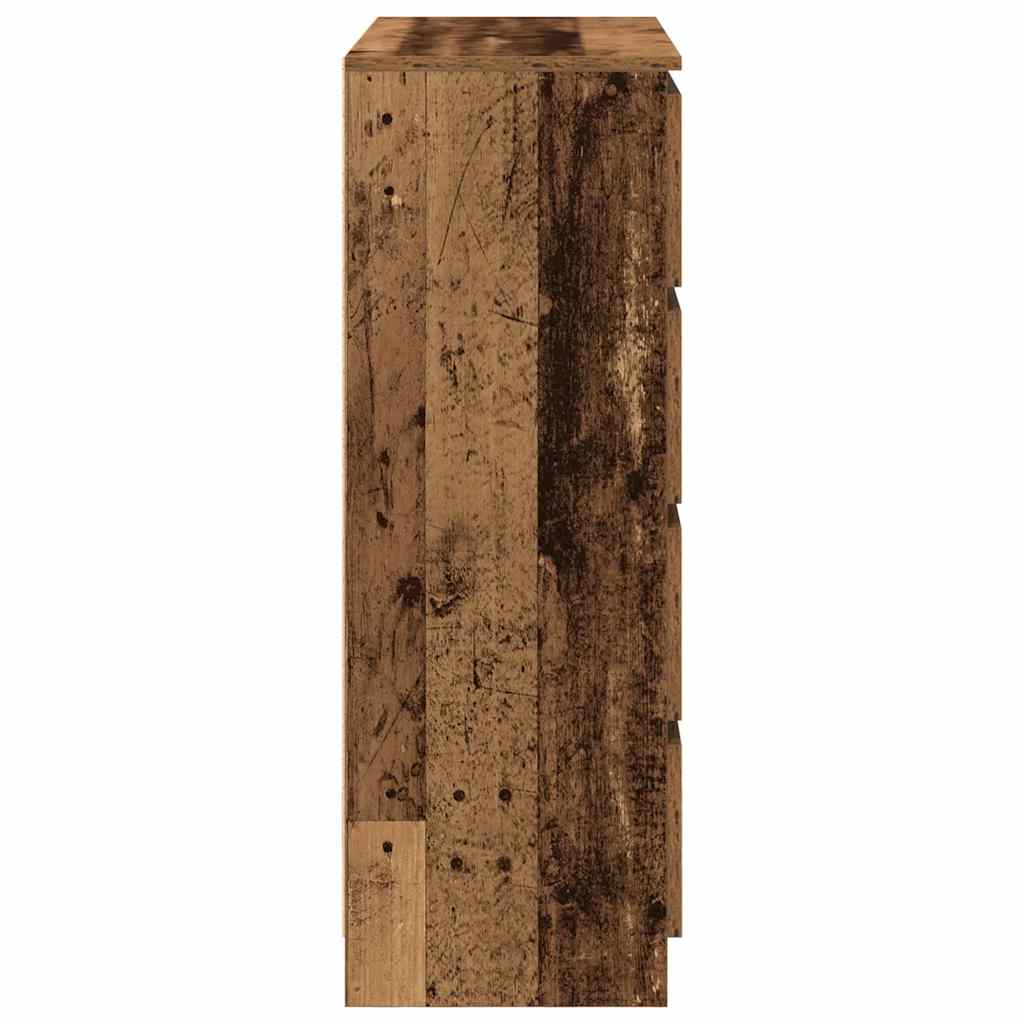 antik fa színű szerelt fa tálalószekrény 80x35x99 cm