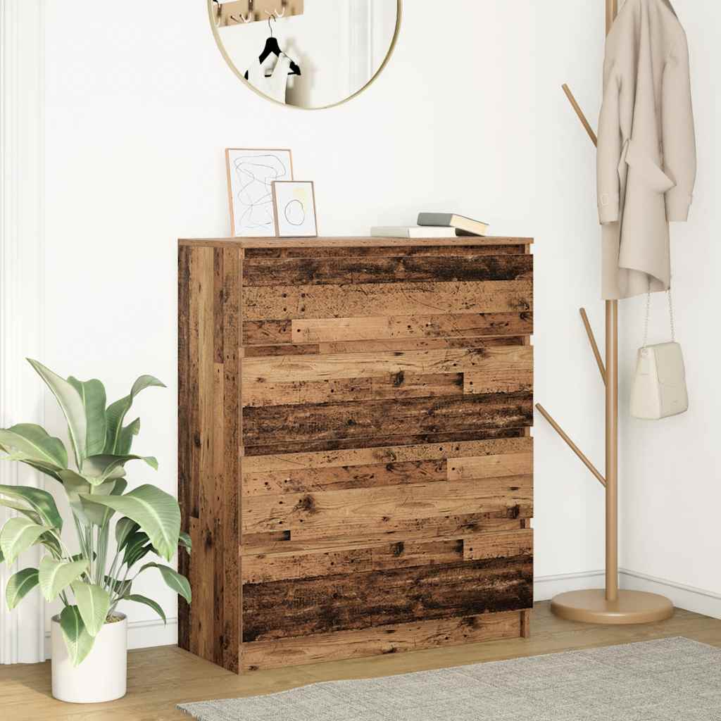 antik fa színű szerelt fa tálalószekrény 80x35x99 cm