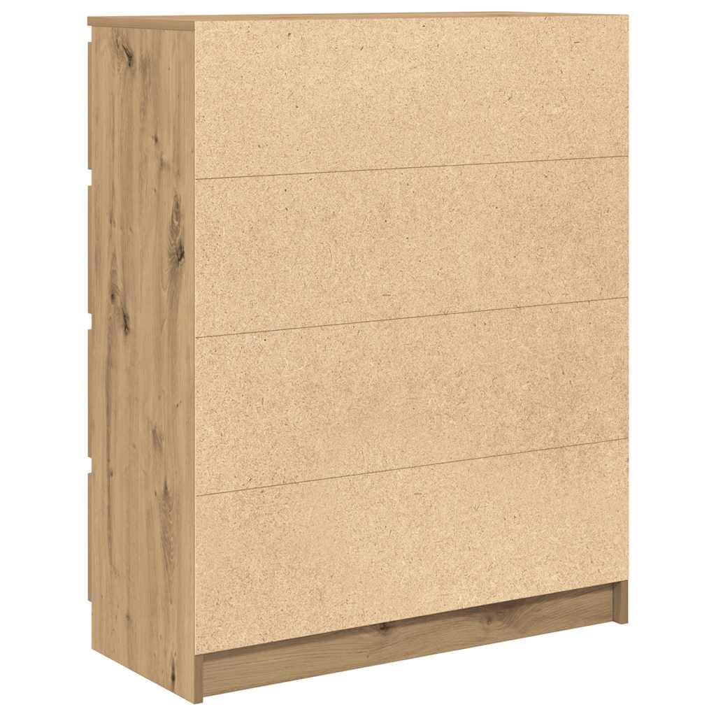 kézműves tölgy színű szerelt fa tálalószekrény 80x35x99 cm