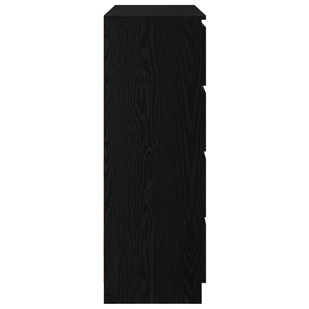 fekete tölgy szerelt fa tálalószekrény 100x35x99 cm