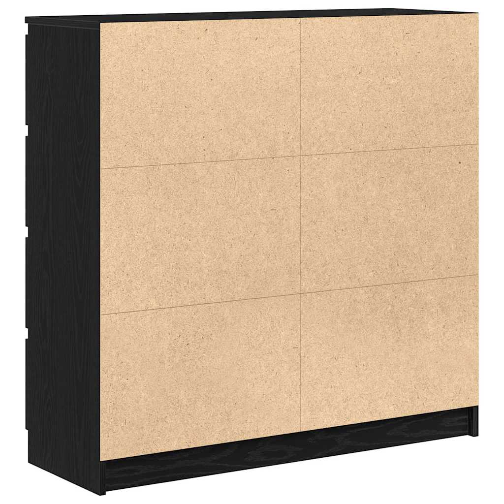 fekete tölgy szerelt fa tálalószekrény 100x35x99 cm
