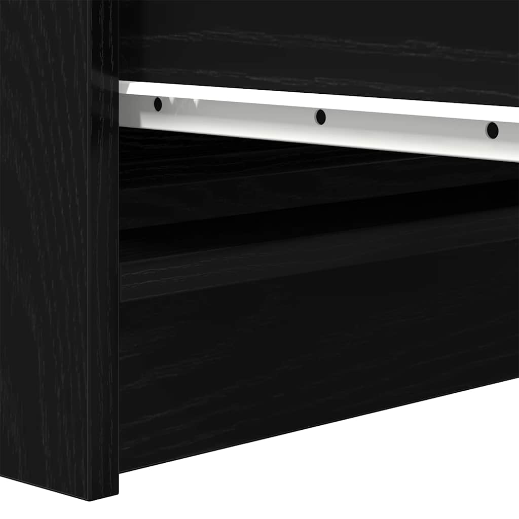fekete tölgy szerelt fa tálalószekrény 100x35x99 cm