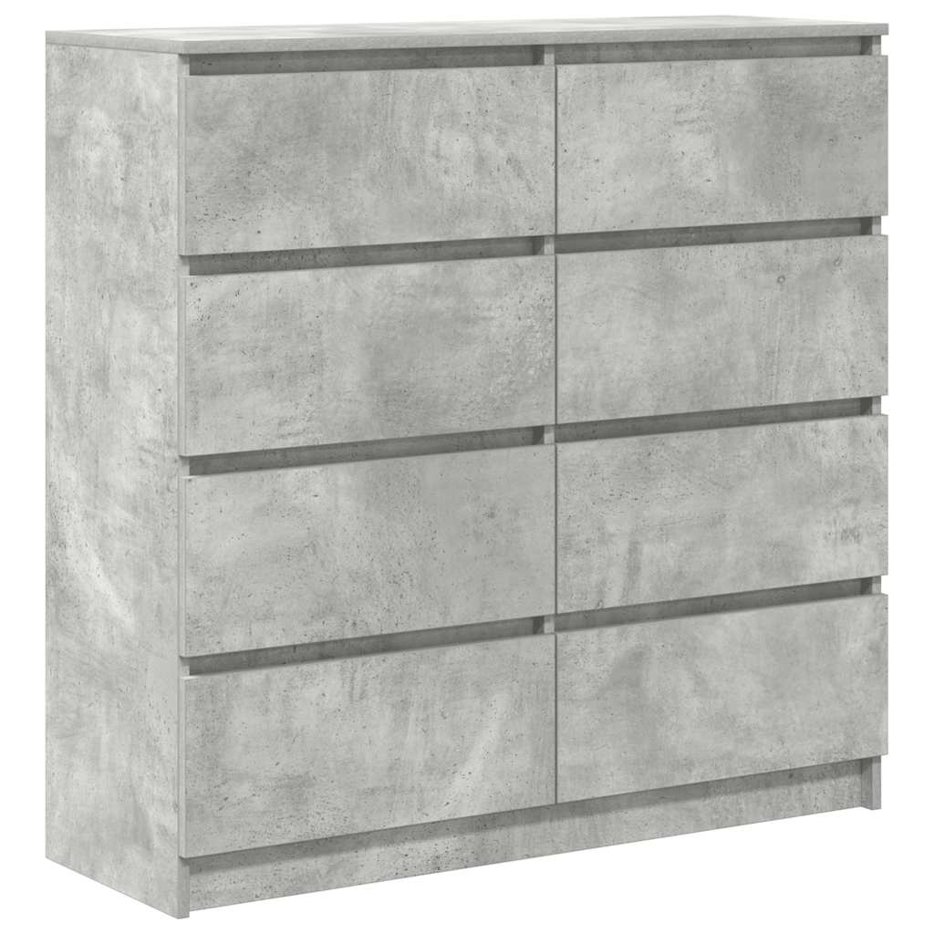betonszürke szerelt fa tálalószekrény 100x35x99 cm