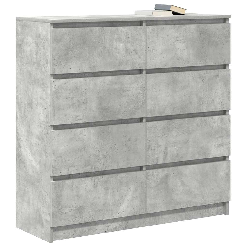 betonszürke szerelt fa tálalószekrény 100x35x99 cm