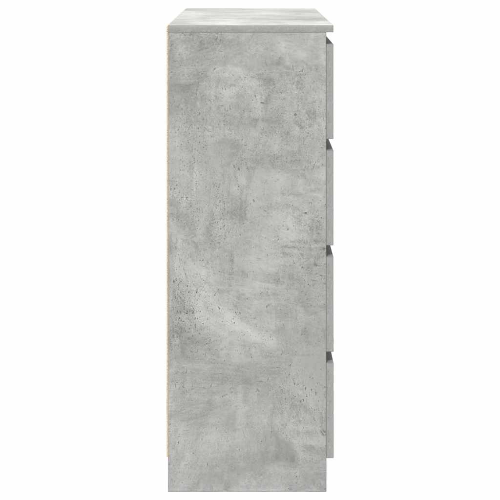 betonszürke szerelt fa tálalószekrény 100x35x99 cm