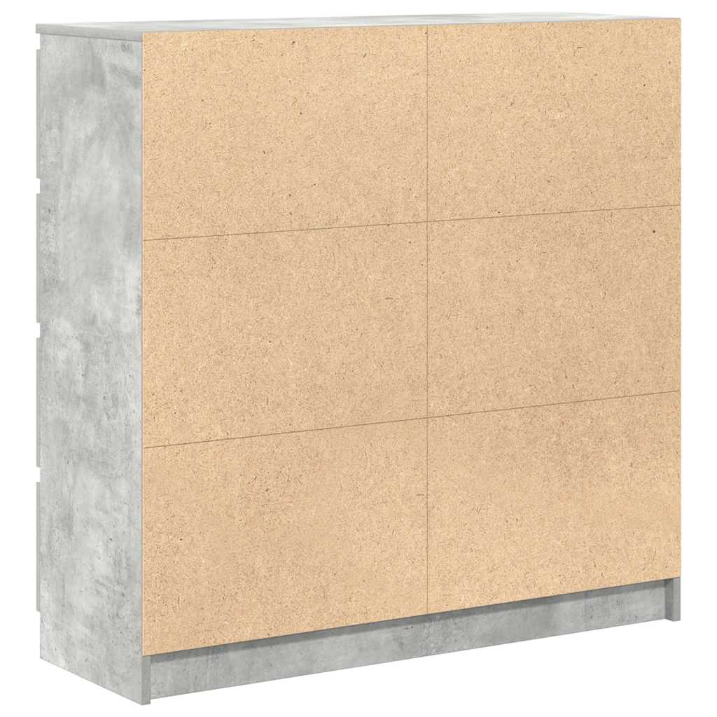 betonszürke szerelt fa tálalószekrény 100x35x99 cm