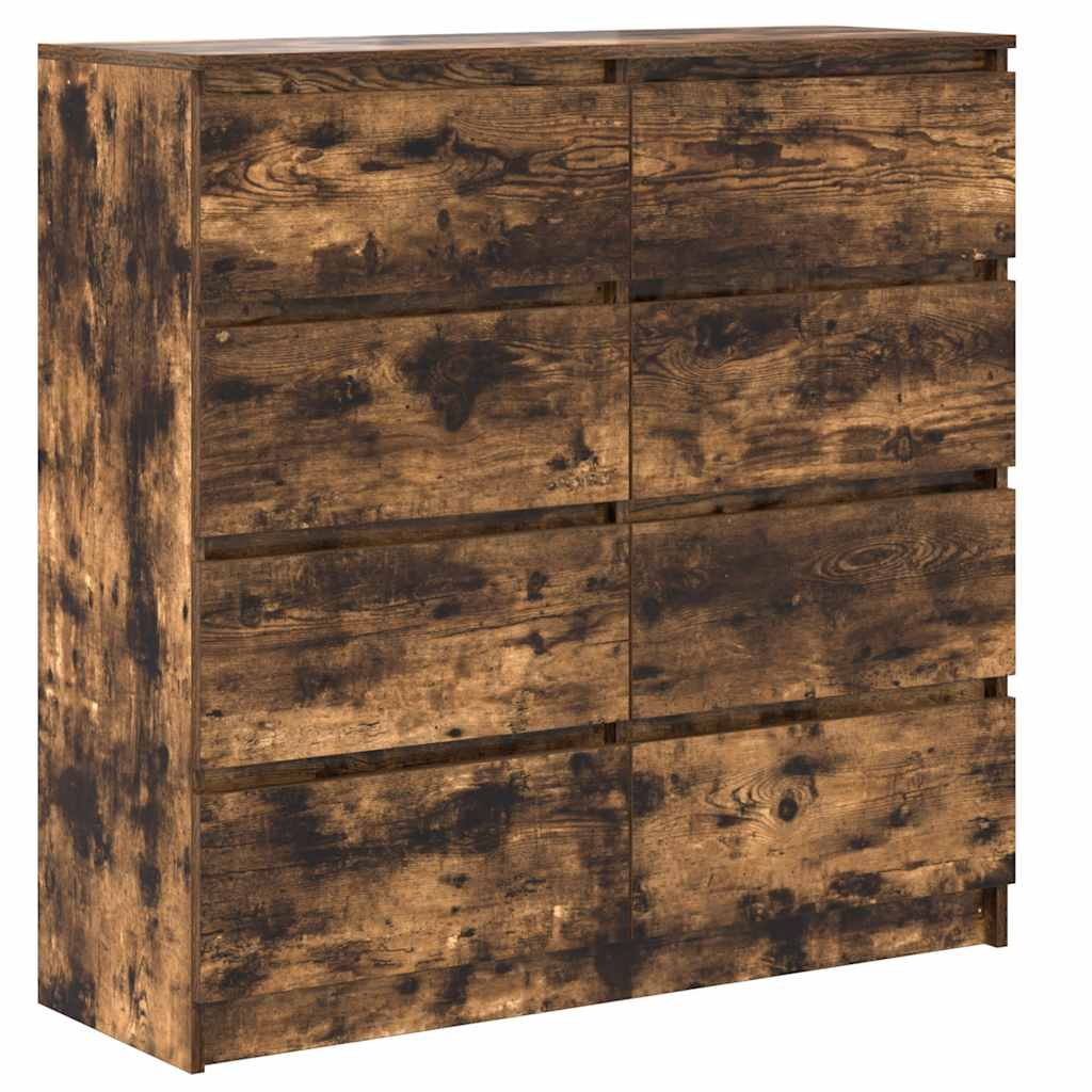 füstös tölgy színű szerelt fa tálalószekrény 100x35x99 cm