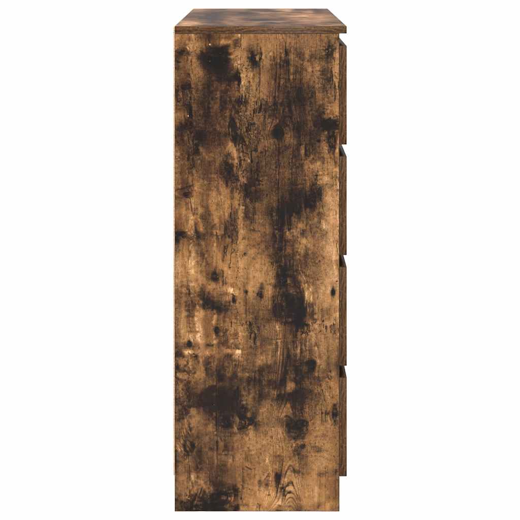 füstös tölgy színű szerelt fa tálalószekrény 100x35x99 cm