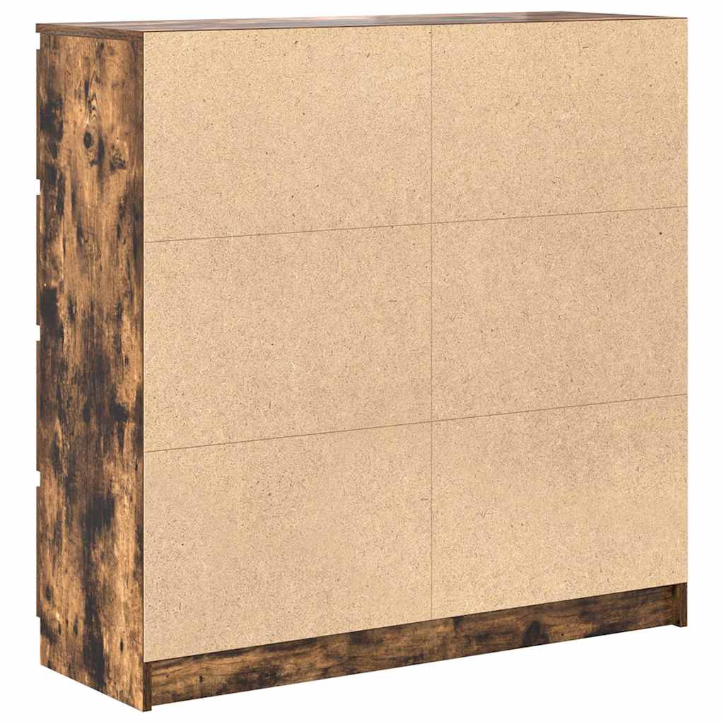 füstös tölgy színű szerelt fa tálalószekrény 100x35x99 cm