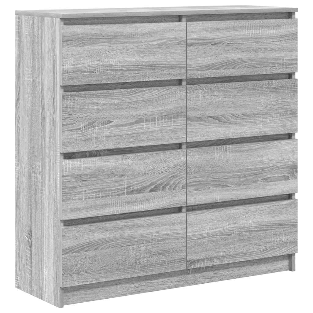 szürke sonoma színű szerelt fa tálalószekrény 100x35x99 cm