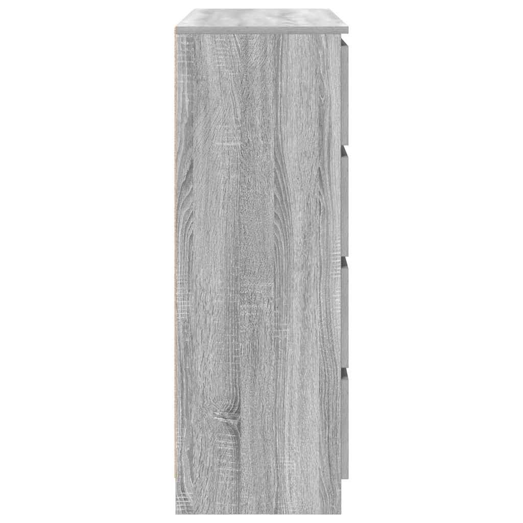 szürke sonoma színű szerelt fa tálalószekrény 100x35x99 cm