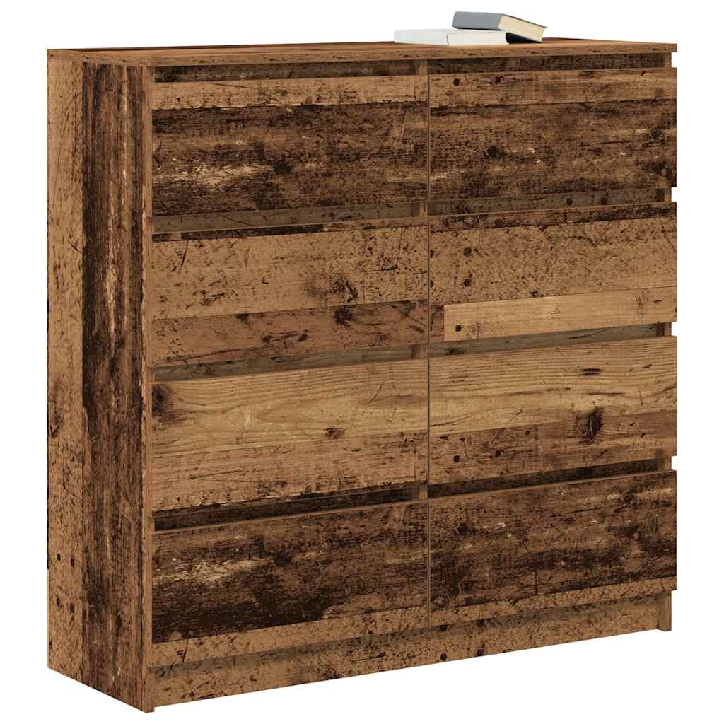 antik fa színű szerelt fa tálalószekrény 100x35x99 cm