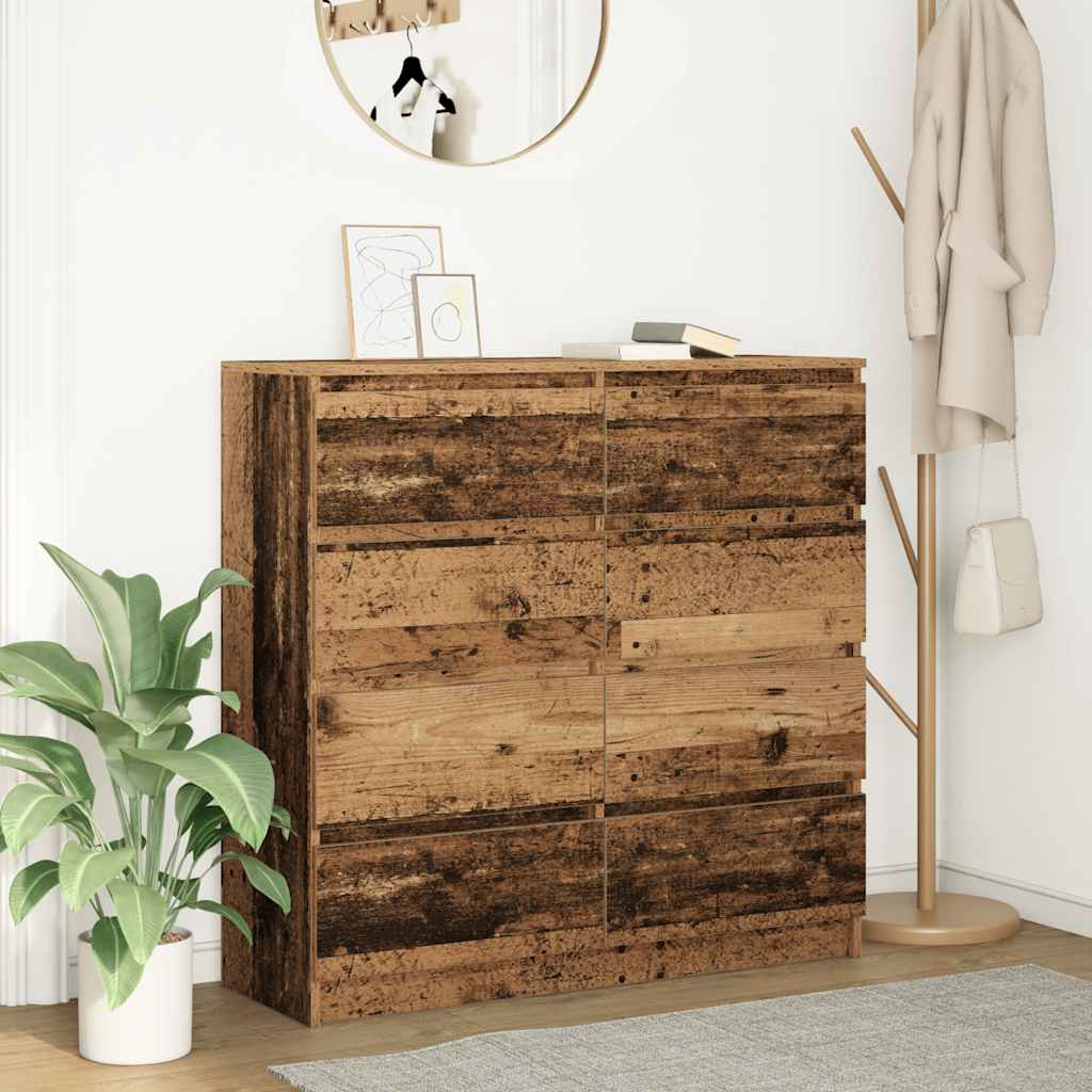 antik fa színű szerelt fa tálalószekrény 100x35x99 cm