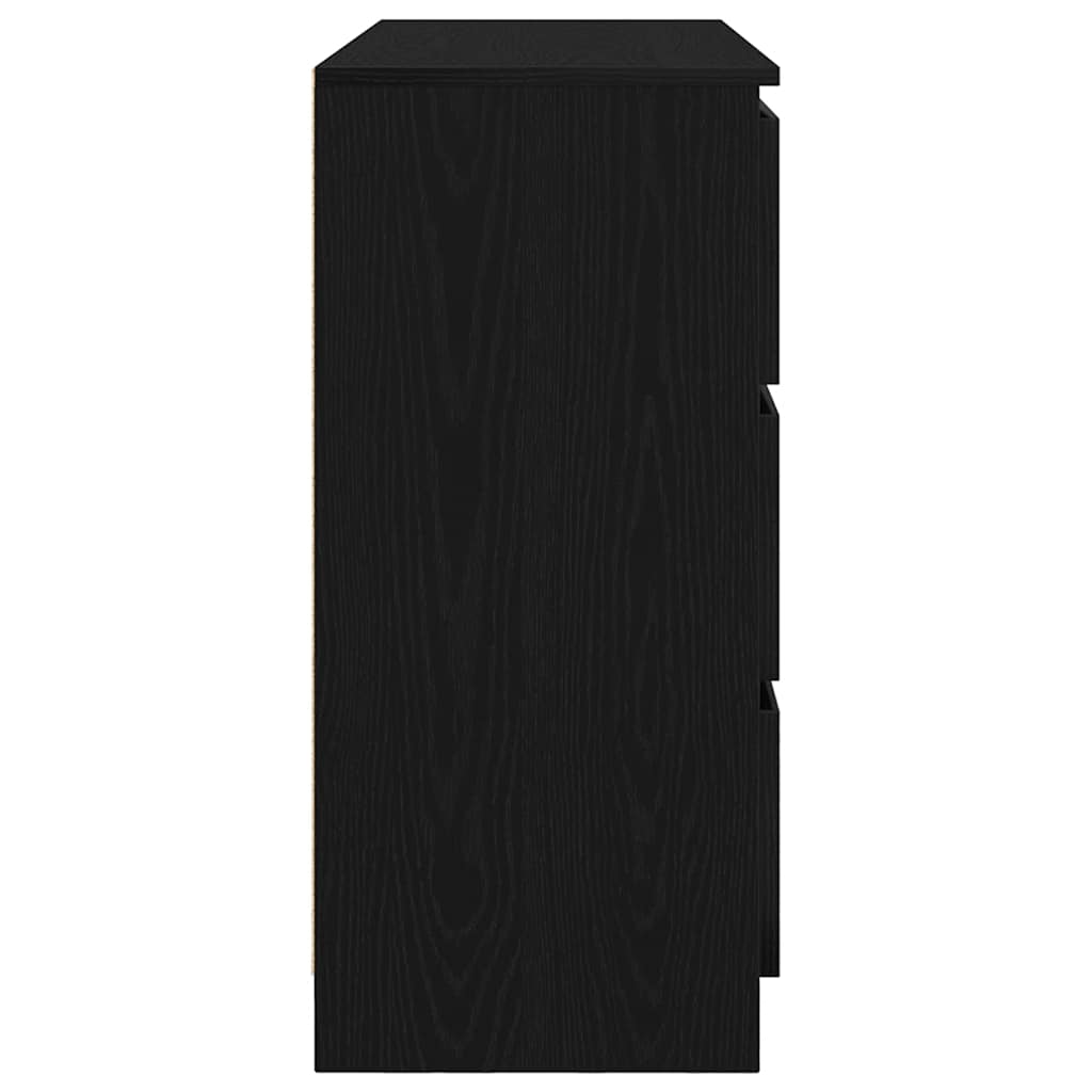 fekete tölgy szerelt fa tálalószekrény 100x35x76 cm