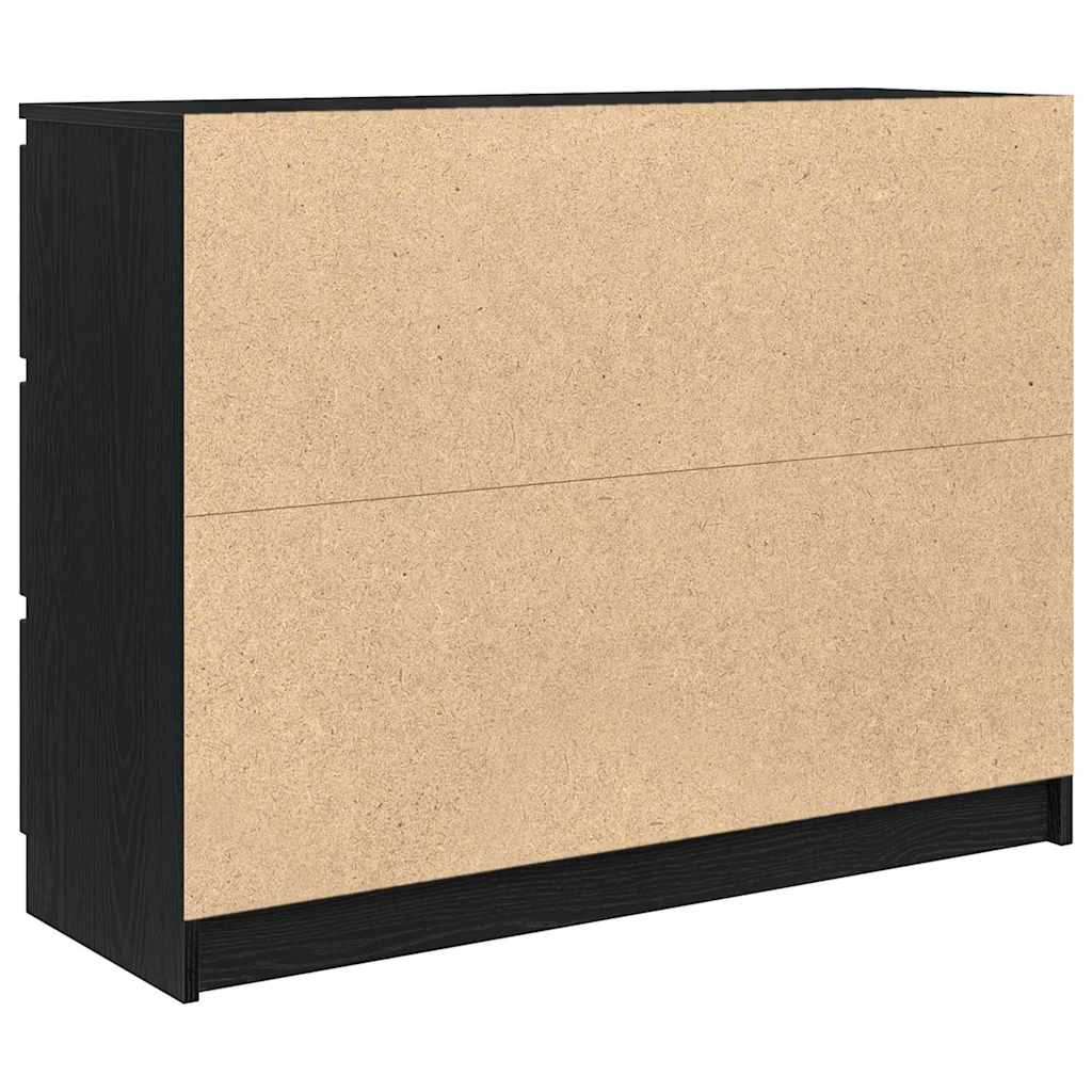 fekete tölgy szerelt fa tálalószekrény 100x35x76 cm