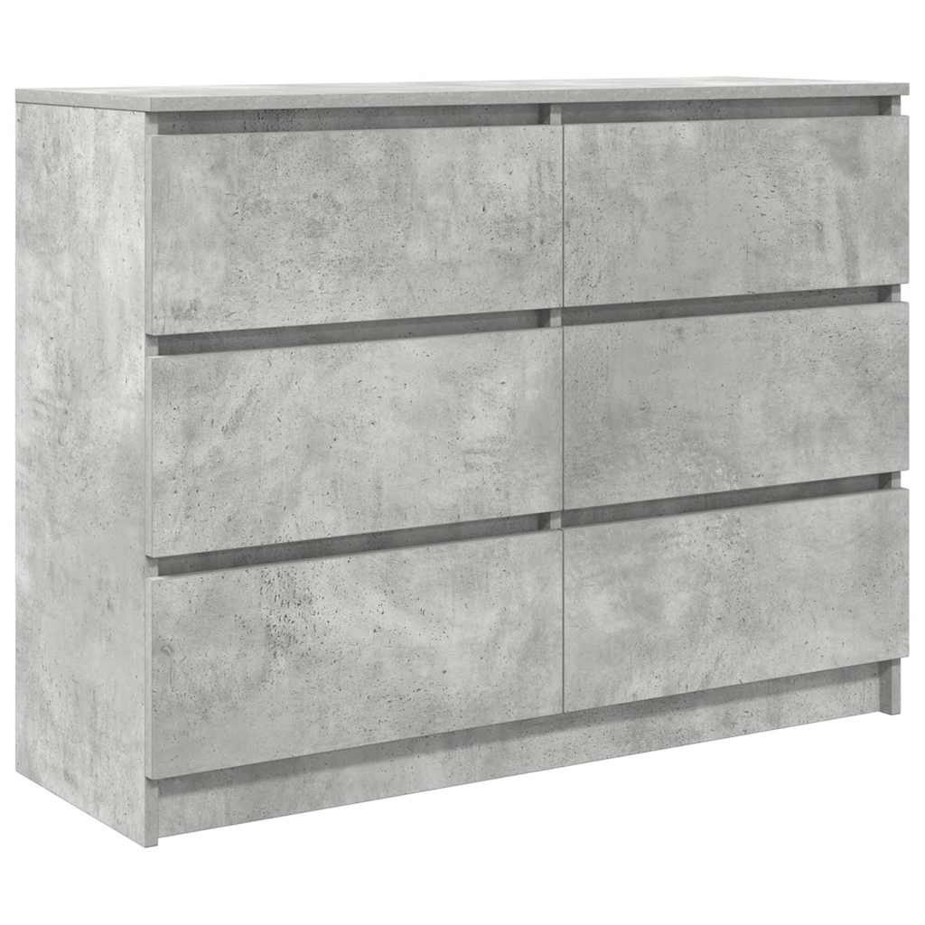 betonszürke szerelt fa tálalószekrény 100x35x76 cm
