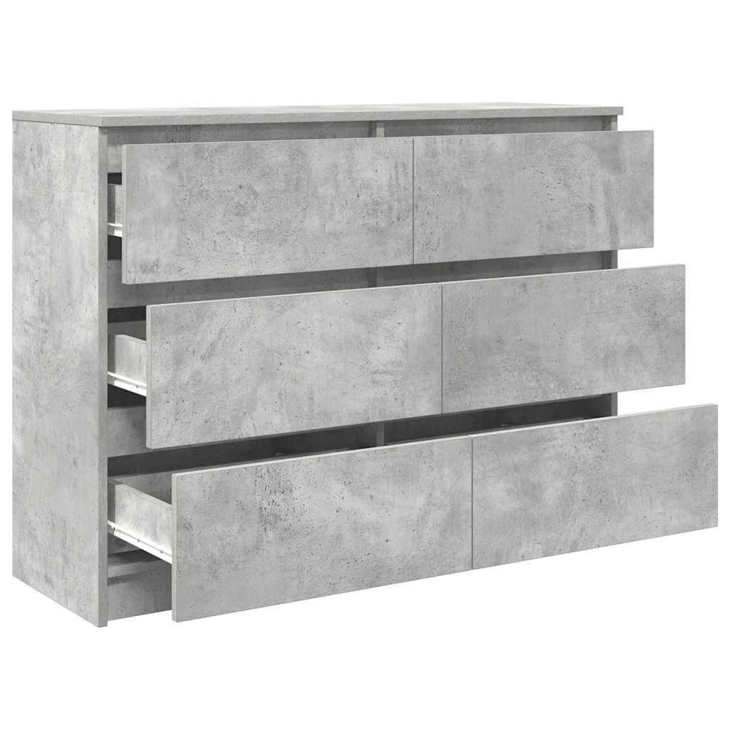 betonszürke szerelt fa tálalószekrény 100x35x76 cm