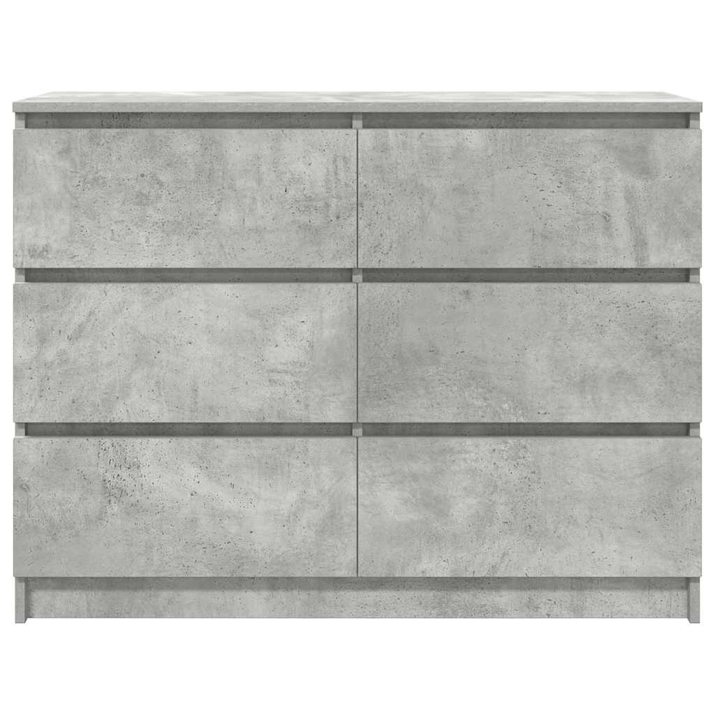 betonszürke szerelt fa tálalószekrény 100x35x76 cm