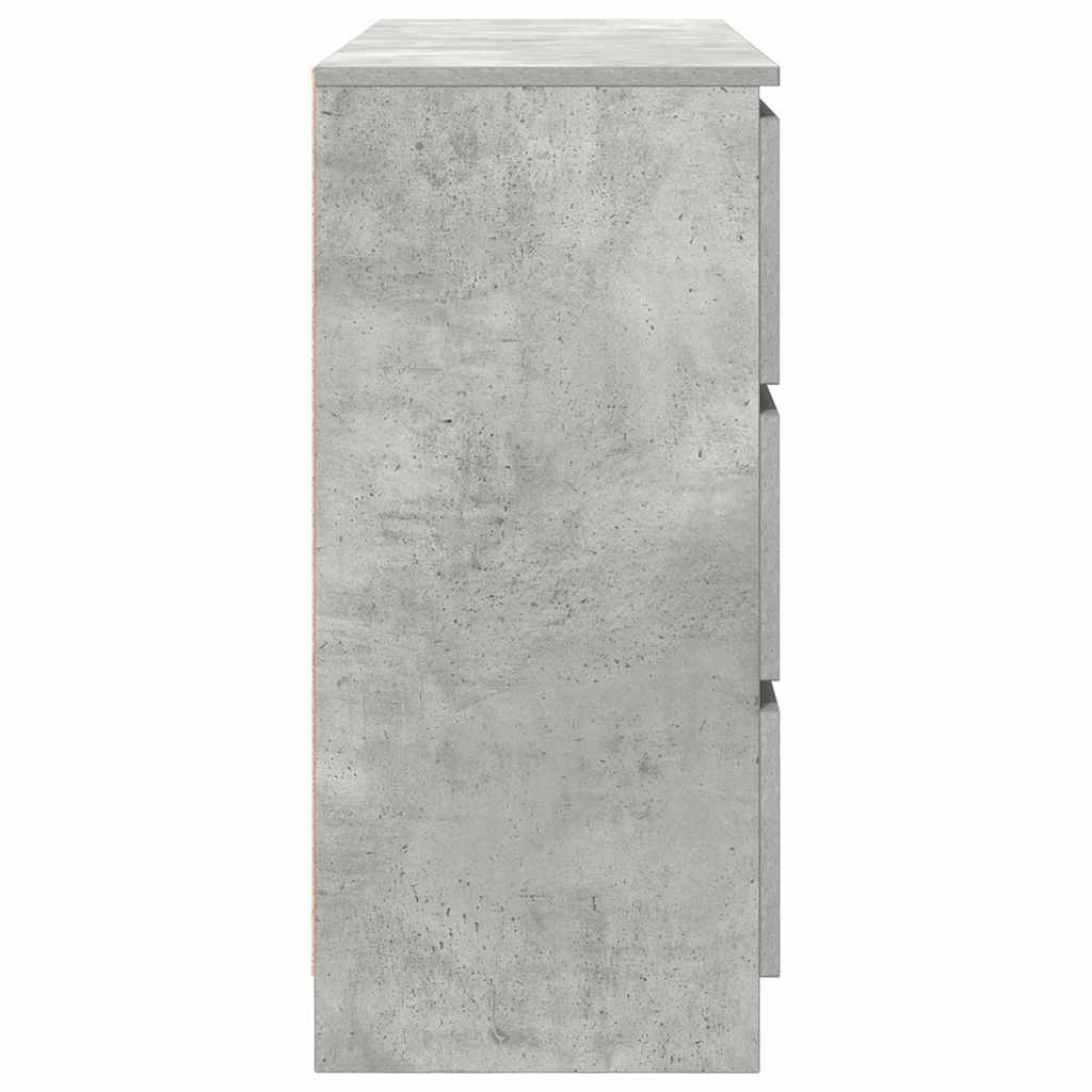 betonszürke szerelt fa tálalószekrény 100x35x76 cm