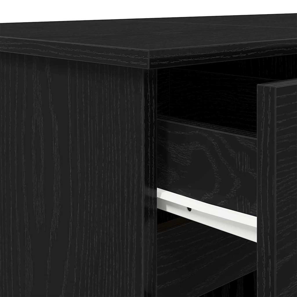 Asztal fiókkal polcokkal Musta tammi 140 x 49 x 76 cm Faanyag