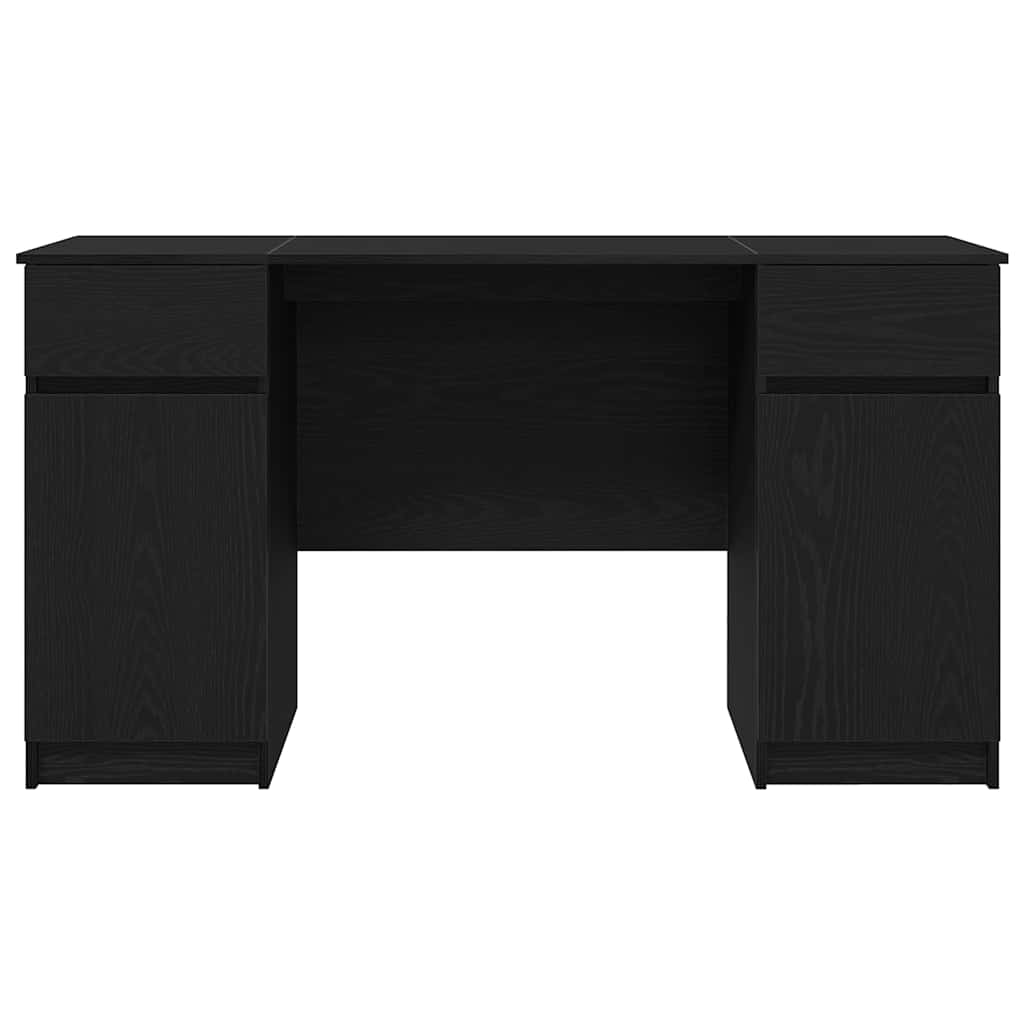 Asztal fiókkal polcokkal Musta tammi 140 x 49 x 76 cm Faanyag
