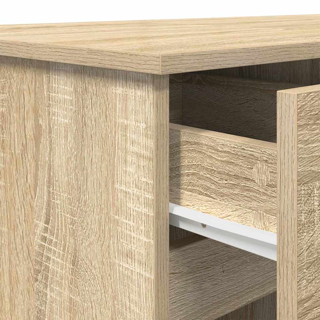 Asztal fiókkal polcokkal sonoma tölgy 140 x 49 x 76 cm Faanyag