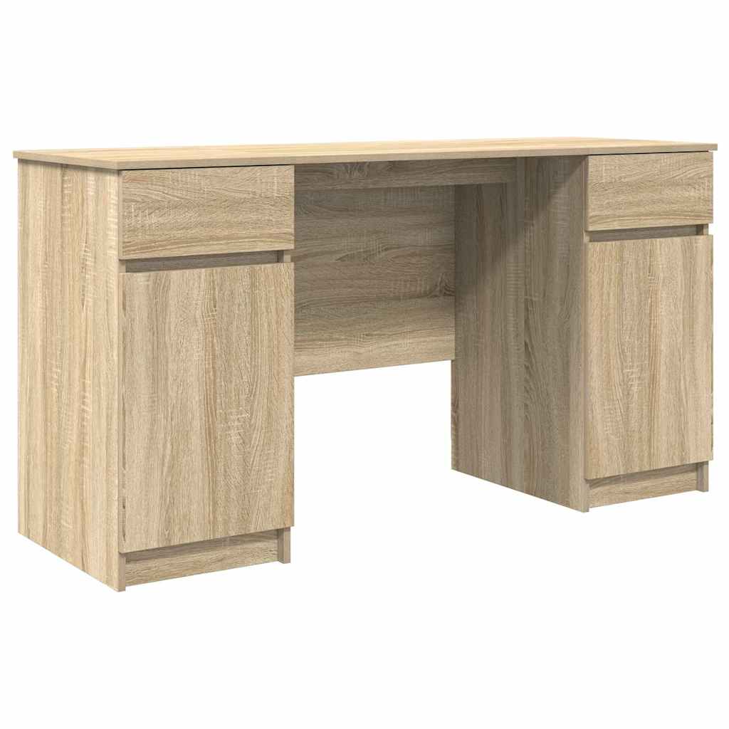 Asztal fiókkal polcokkal sonoma tölgy 140 x 49 x 76 cm Faanyag