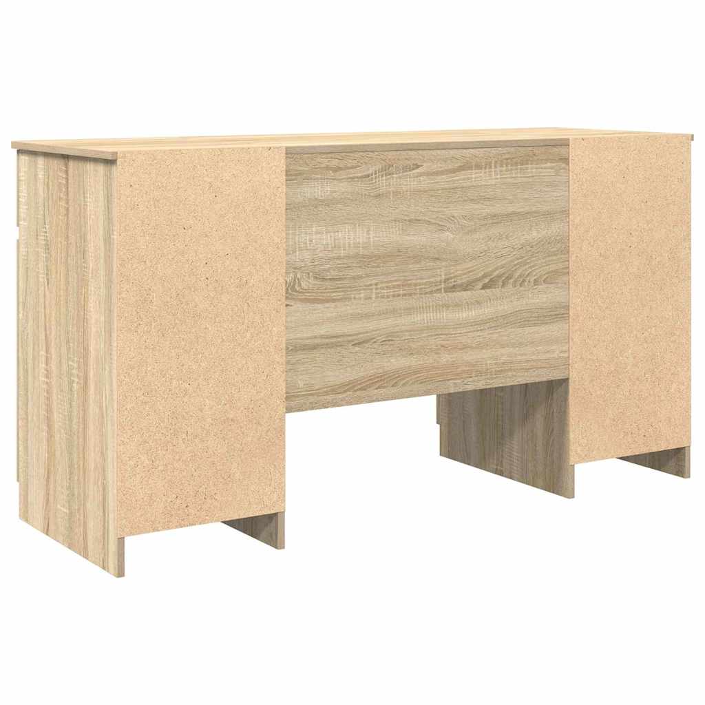 Asztal fiókkal polcokkal sonoma tölgy 140 x 49 x 76 cm Faanyag