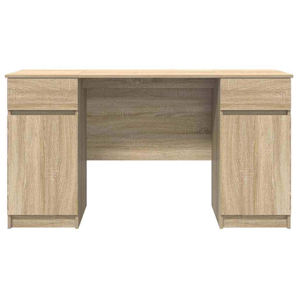 Asztal fiókkal polcokkal sonoma tölgy 140 x 49 x 76 cm Faanyag
