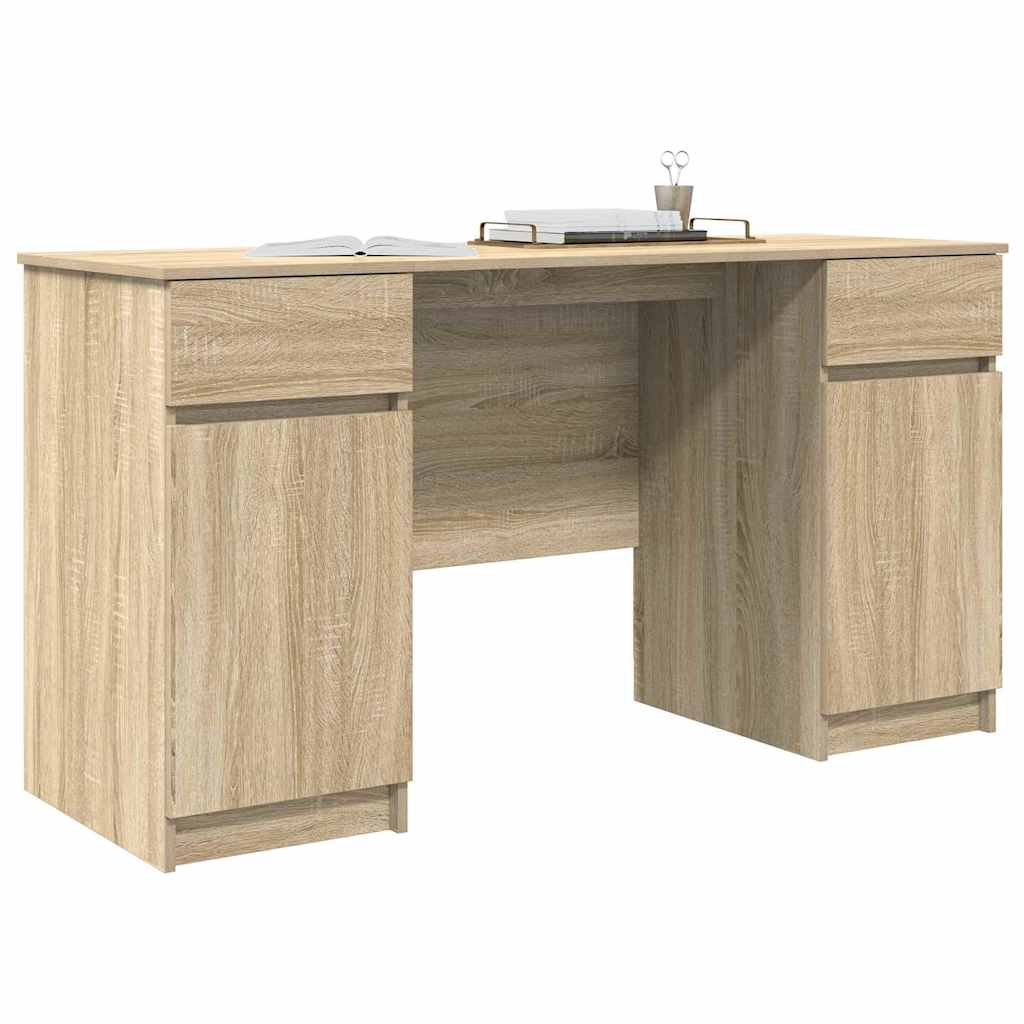 Asztal fiókkal polcokkal sonoma tölgy 140 x 49 x 76 cm Faanyag