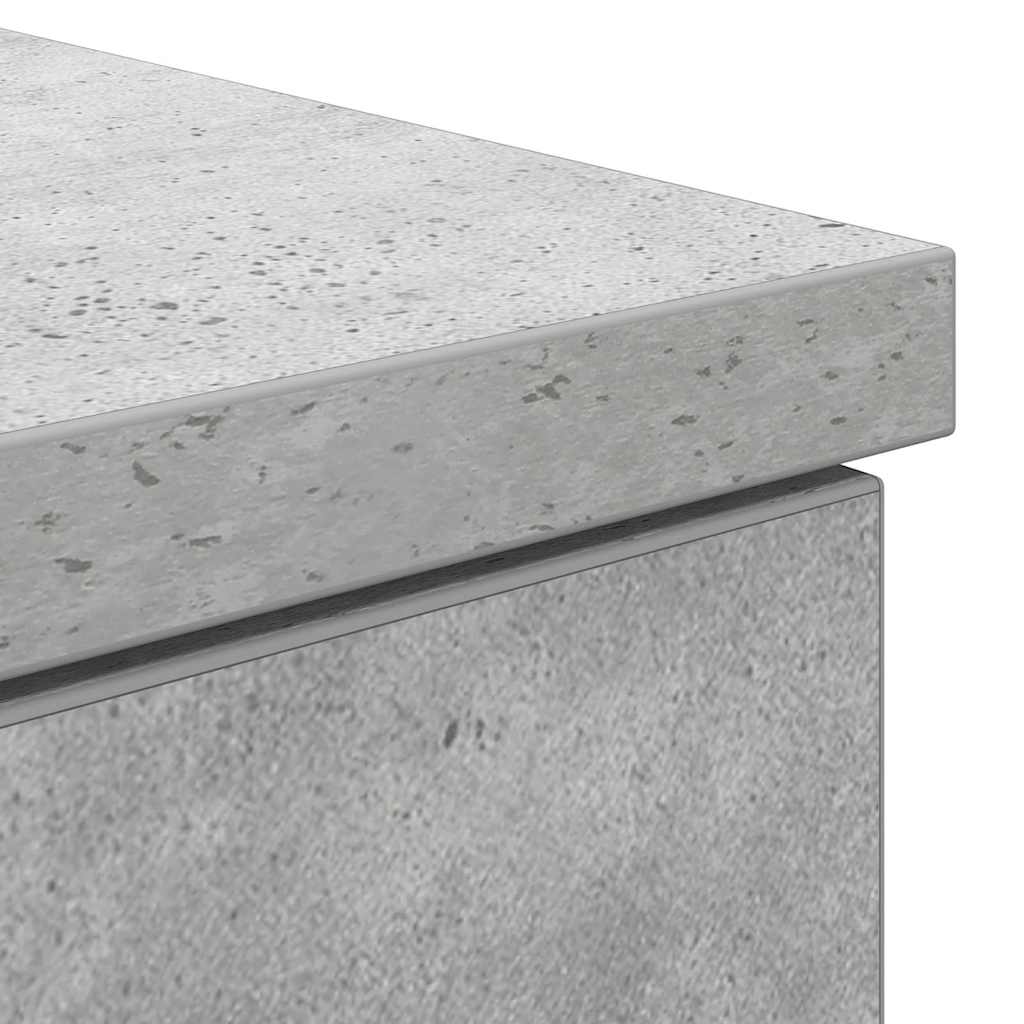 Asztal fiókkal polcokkal Beton szürke 140 x 49 x 76 cm Faanyag
