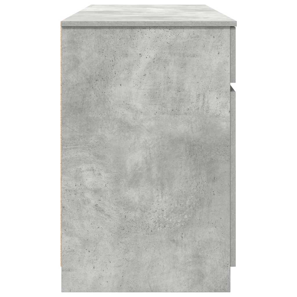Asztal fiókkal polcokkal Beton szürke 140 x 49 x 76 cm Faanyag