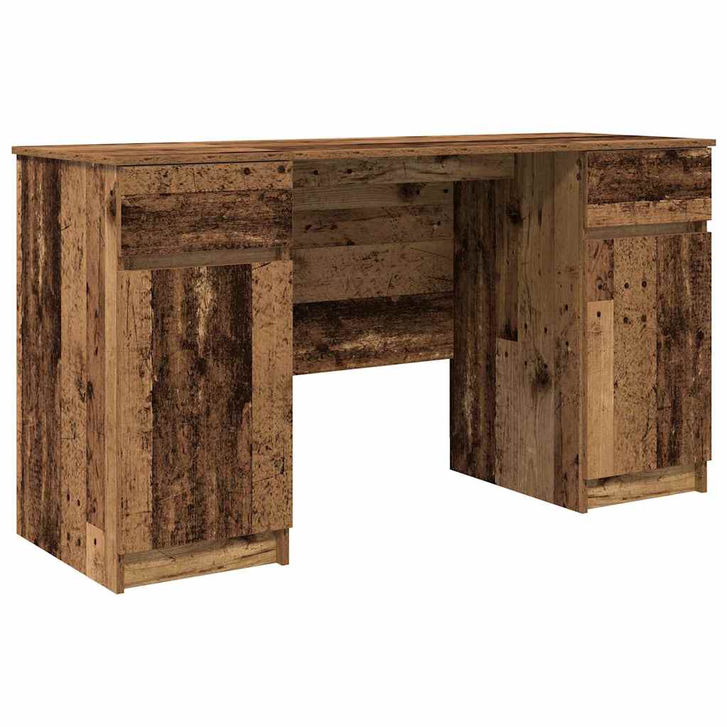 Asztal fiókkal polcokkal Régi fa 140 x 49 x 76 cm Faanyag