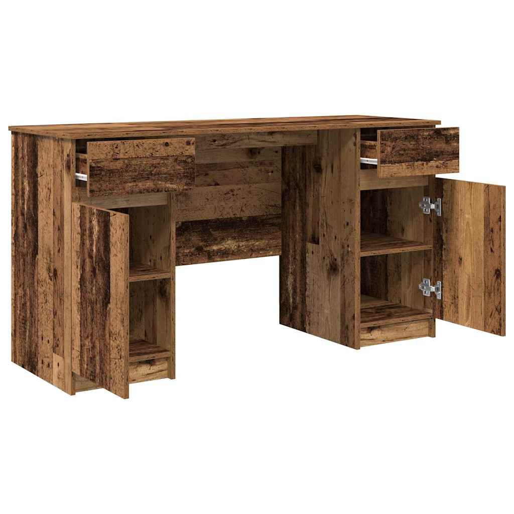 Asztal fiókkal polcokkal Régi fa 140 x 49 x 76 cm Faanyag
