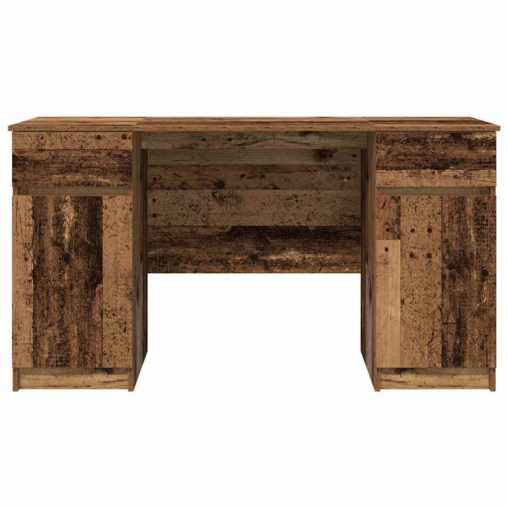 Asztal fiókkal polcokkal Régi fa 140 x 49 x 76 cm Faanyag